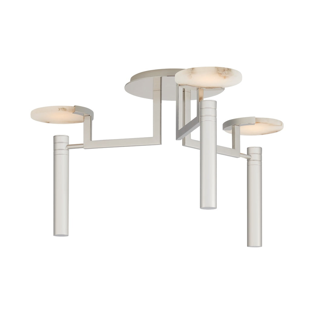 Melange Large Floating Disc Semi-Flush Chandelier LIGHTING - chandelier Visual Comfort Polished Nickel
