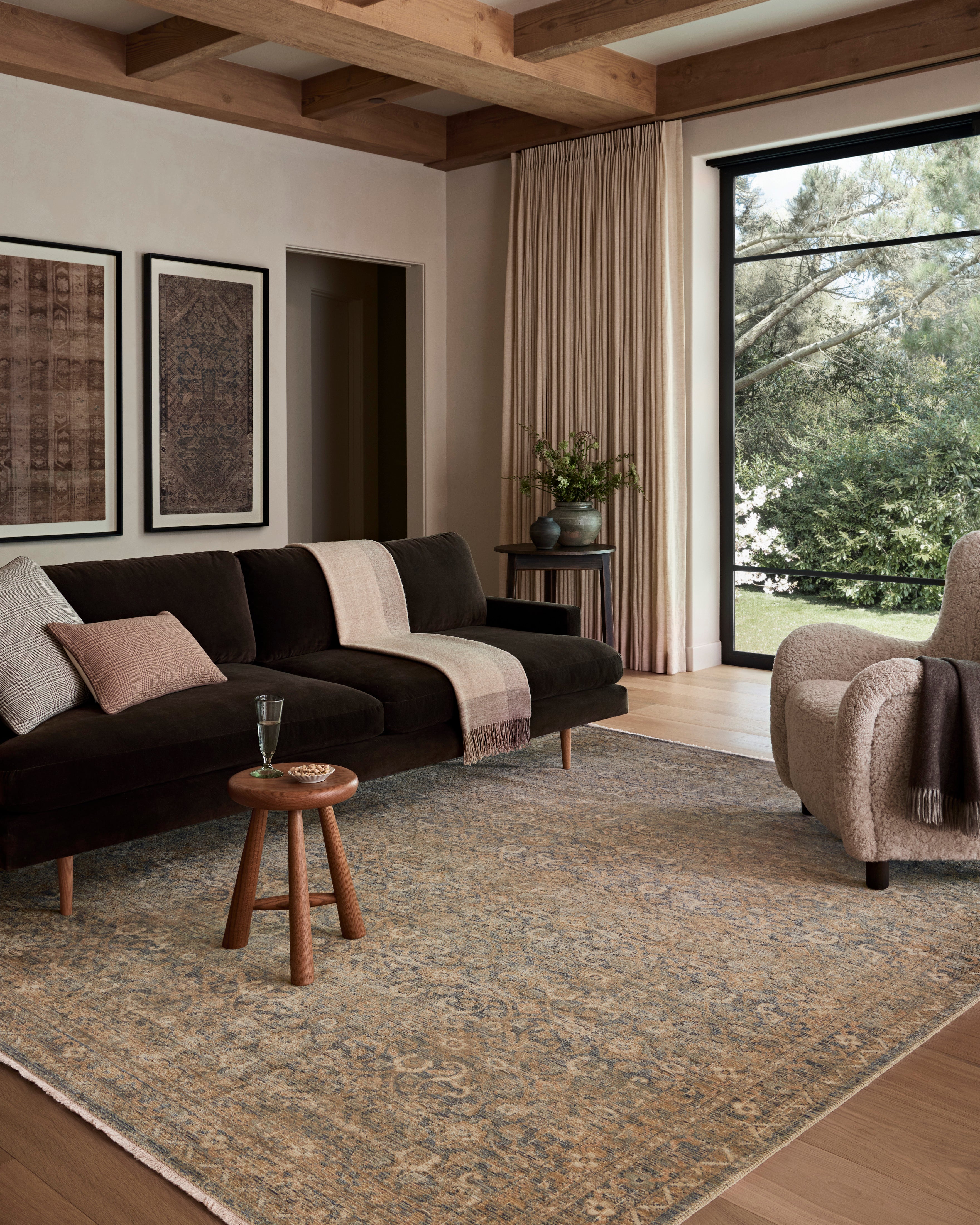 Amber Lewis x Loloi Molly Denim / Gold Rug 0-RUGS-patterned Loloi