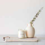Travertine Cheese Board with Leather Tie cheese board Creative Co-op (DYA)