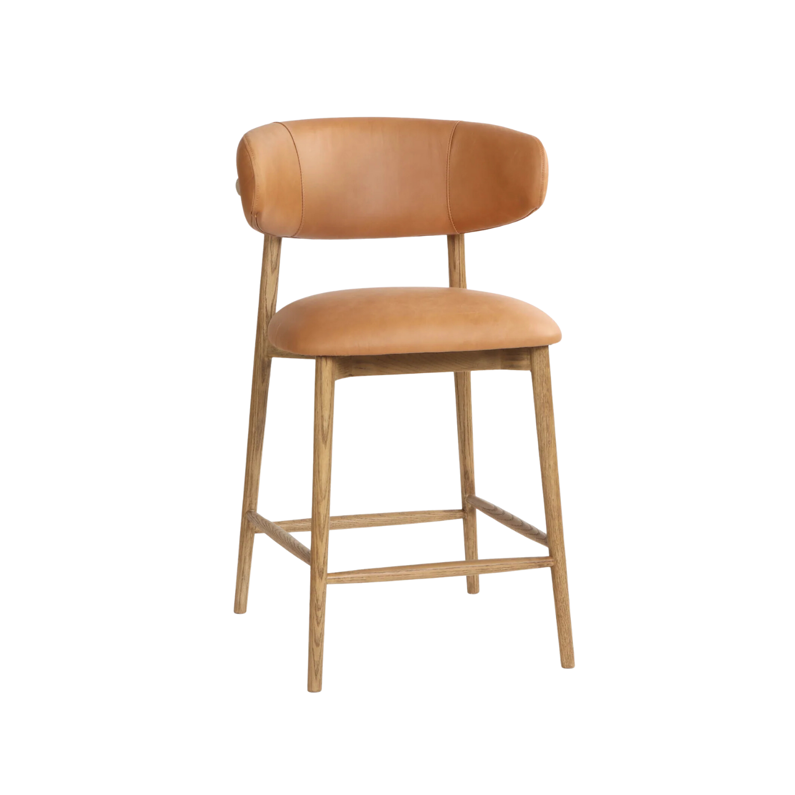Mila Leather Counter Stool 12 - FURNITURE - bar/counter stool LH IMPORTS Hazelnut Brown