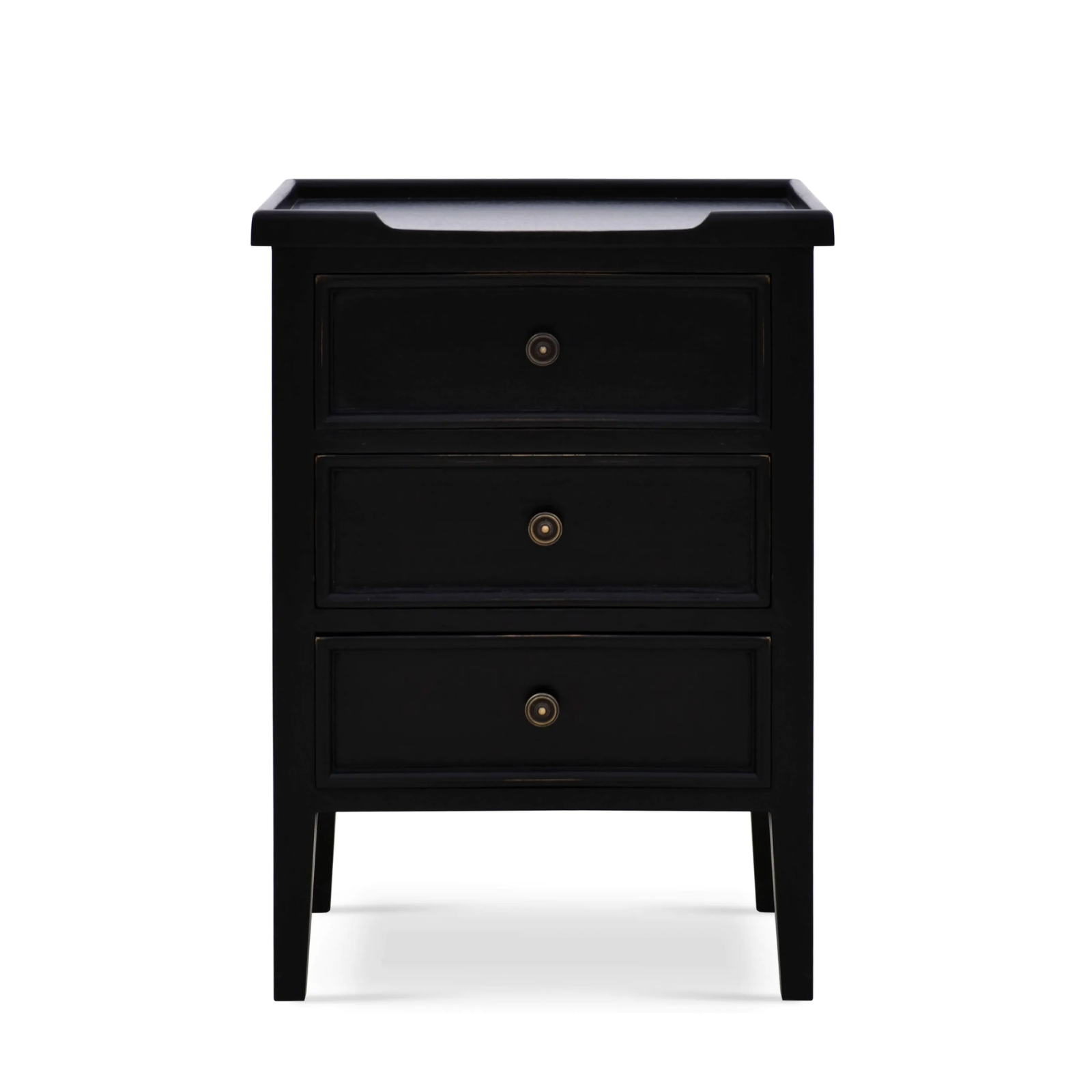 Eamon 3 Drawer Side Table 4 - a - FURNITURE - accent table - wood Bramble Black Finish