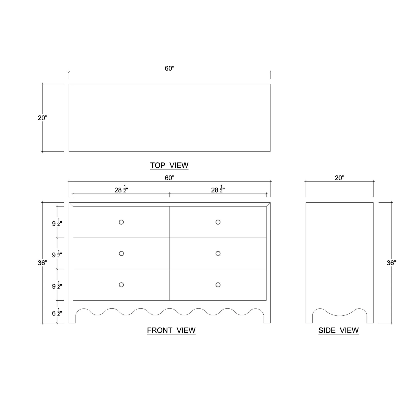 Colleen 6 Drawer Dresser - Fennel 16 - FURNITURE - dresser Bramble