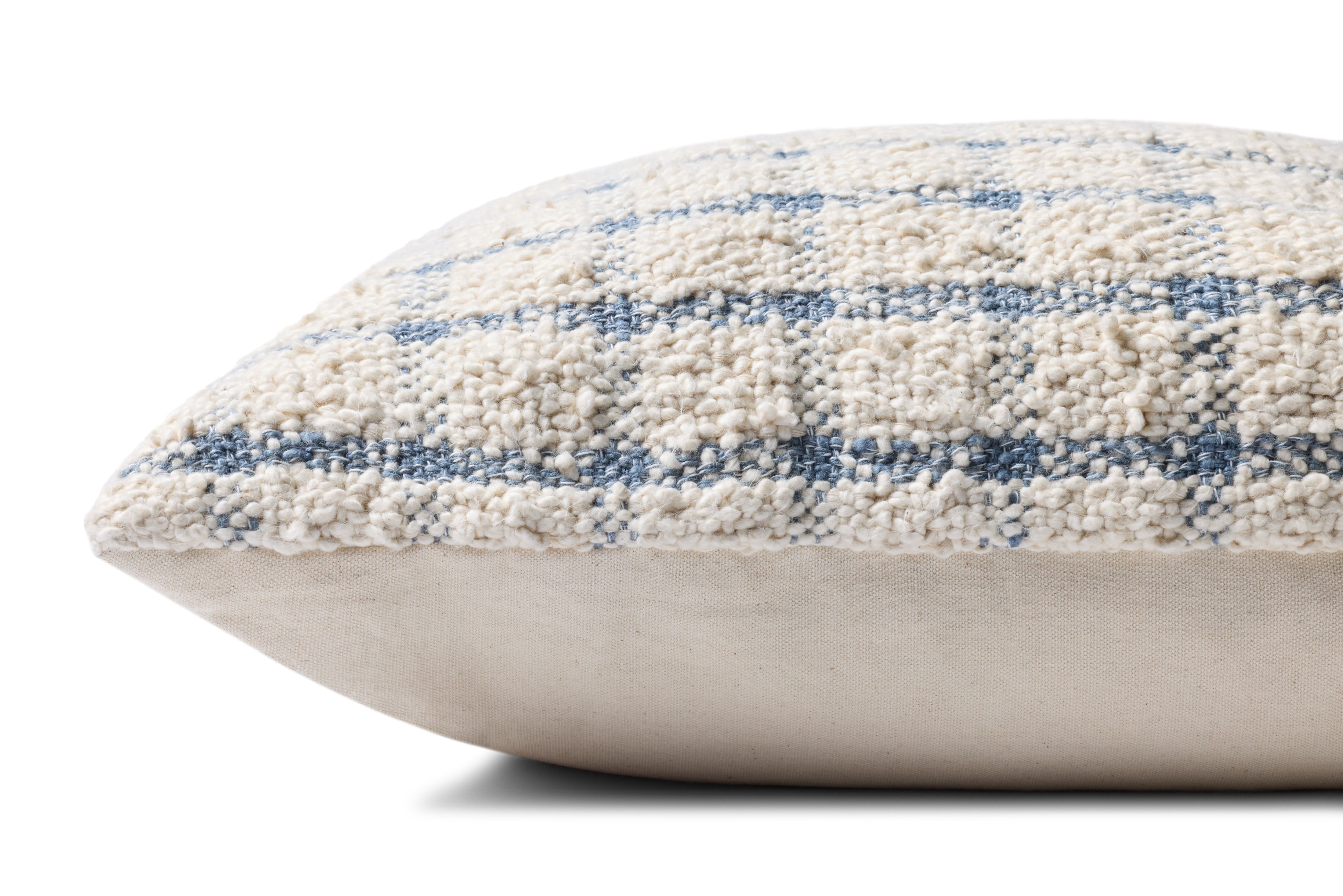 Magnolia Home by Joanna Gaines x Loloi Erin Ivory / Blue Pillow Throw Pillow Loloi