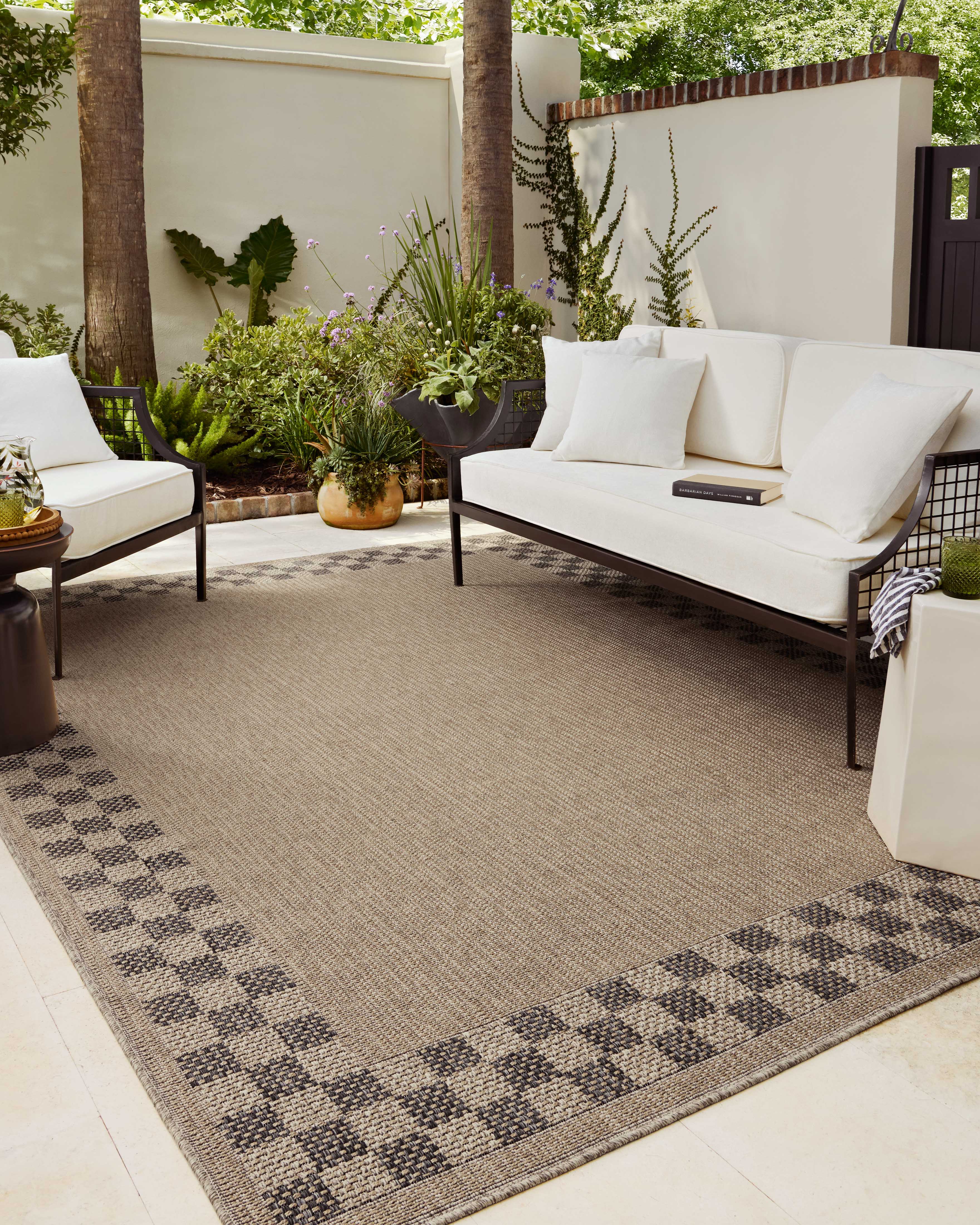 OVERSTOCK RUG - Chris Loves Julia x Loloi Providence Natural / Charcoal Rug - 5' x 7'7" IN STORE - Sale Rugs Loloi