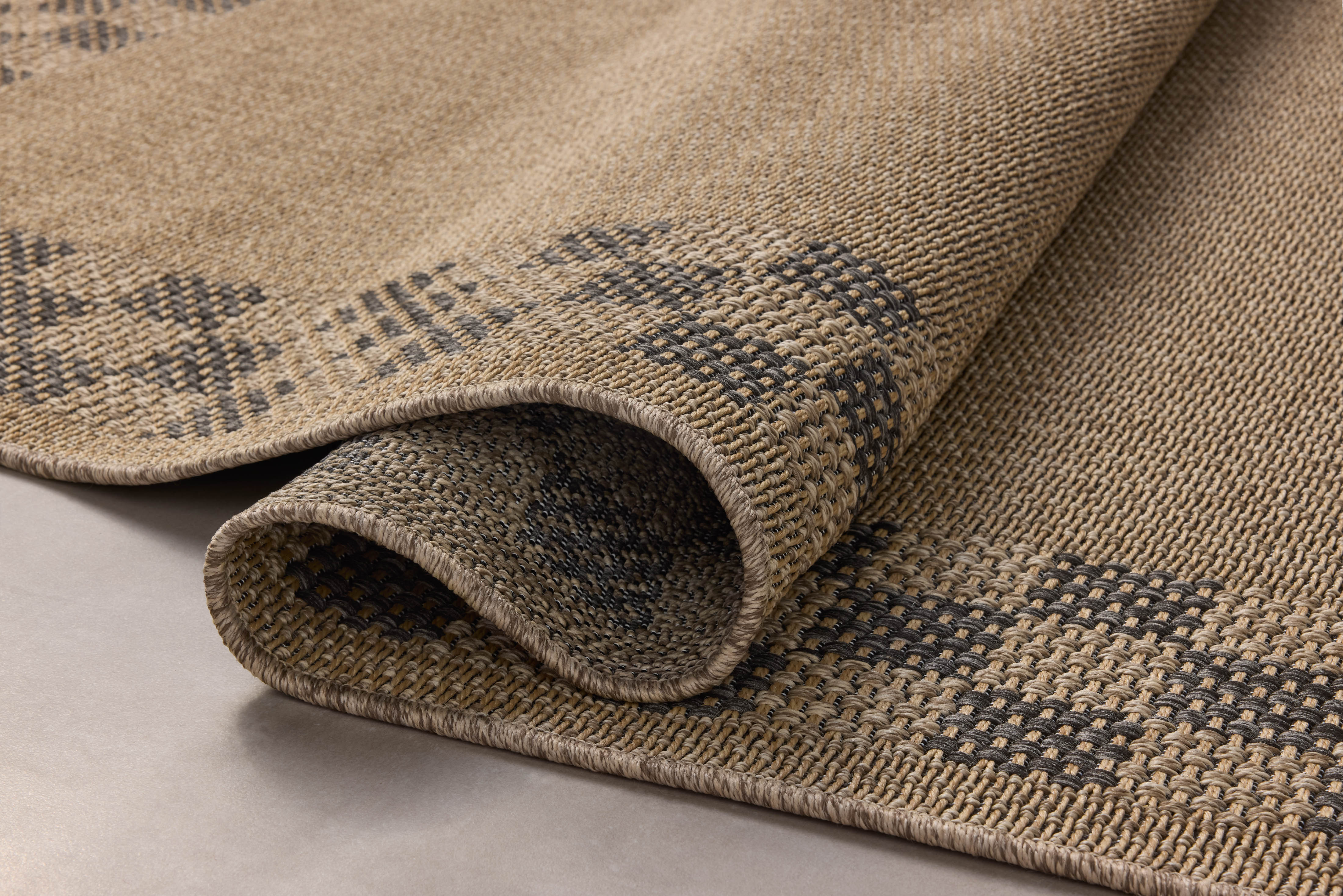 OVERSTOCK RUG - Chris Loves Julia x Loloi Providence Natural / Charcoal Rug - 5' x 7'7" IN STORE - Sale Rugs Loloi