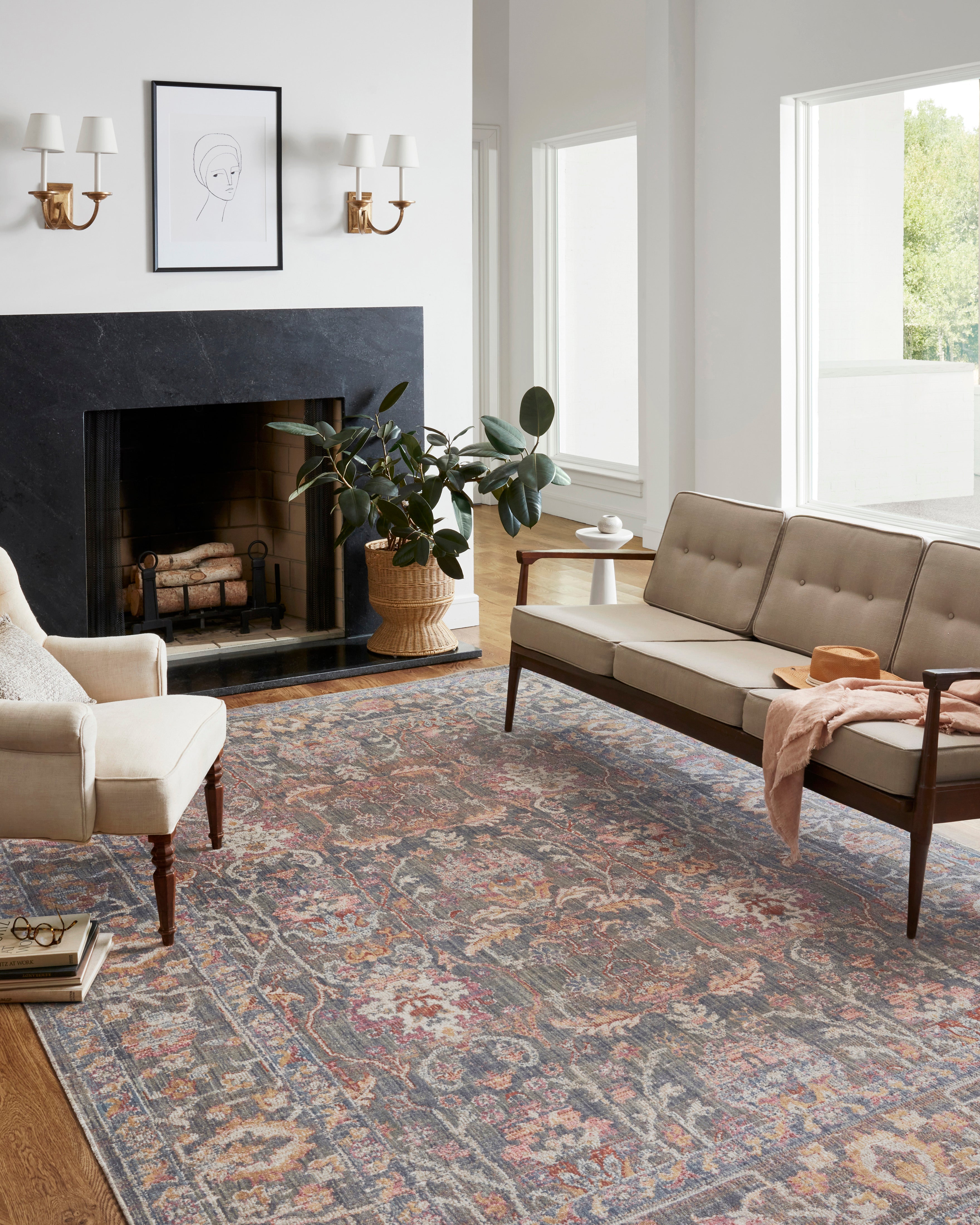 Chris Loves Julia x Loloi Rosemarie Stone / Multi Rug RUGS - patterned Loloi