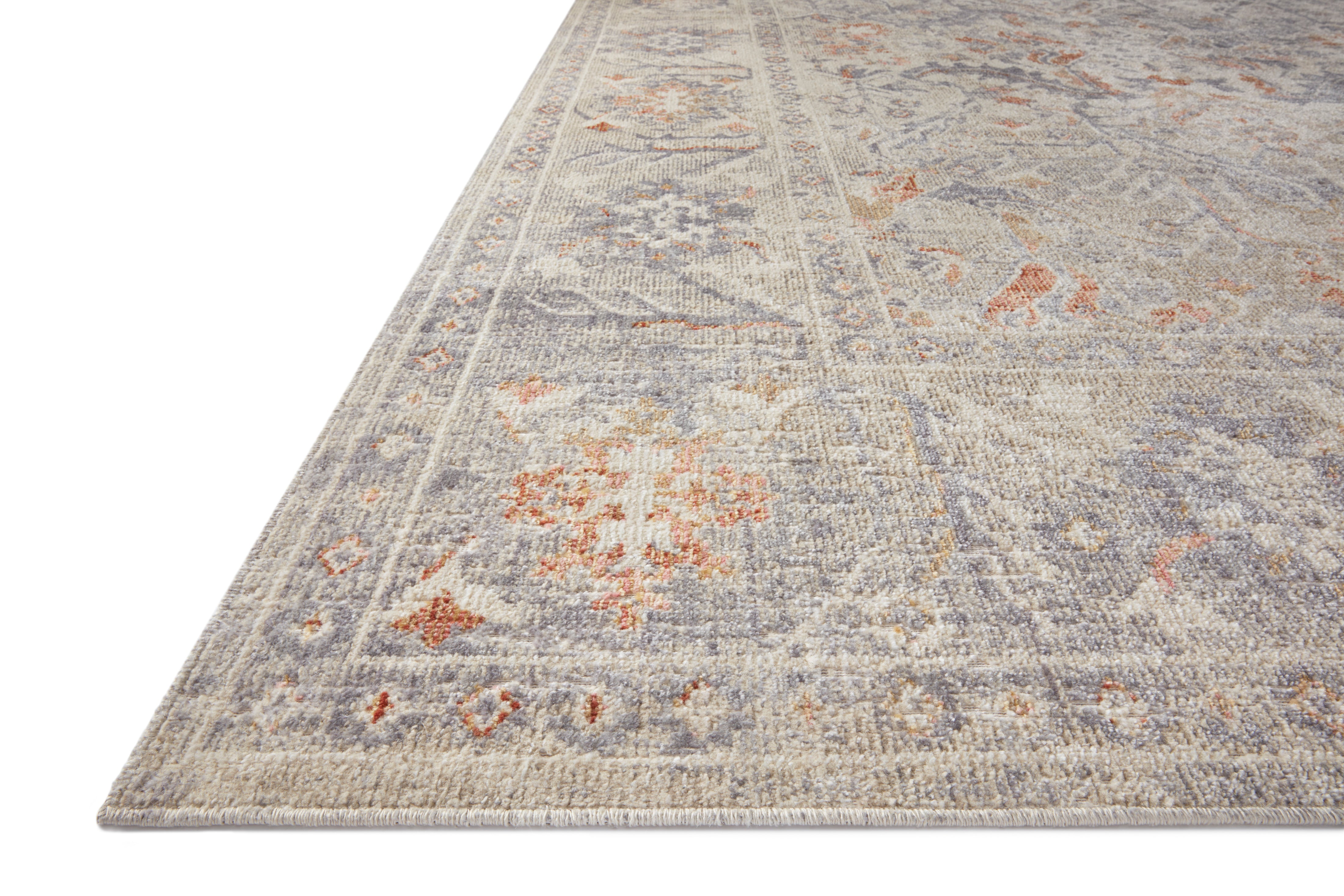 Chris Loves Julia x Loloi Rosemarie Oatmeal / Lavender Rug RUGS - patterned Loloi