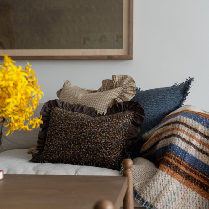 Merrill Ruffle Pillow Cover 2 - PILLOWS - linen - warm Rug & Weave Pillows