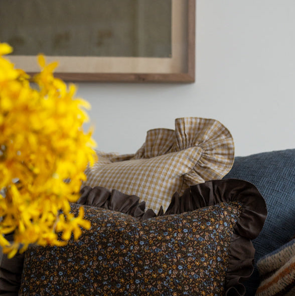 Merrill Ruffle Pillow Cover 2 - PILLOWS - linen - warm Rug & Weave Pillows