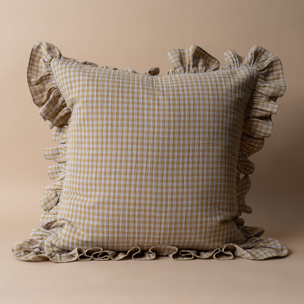 Merrill Ruffle Pillow Cover 2 - PILLOWS - linen - warm Rug & Weave Pillows