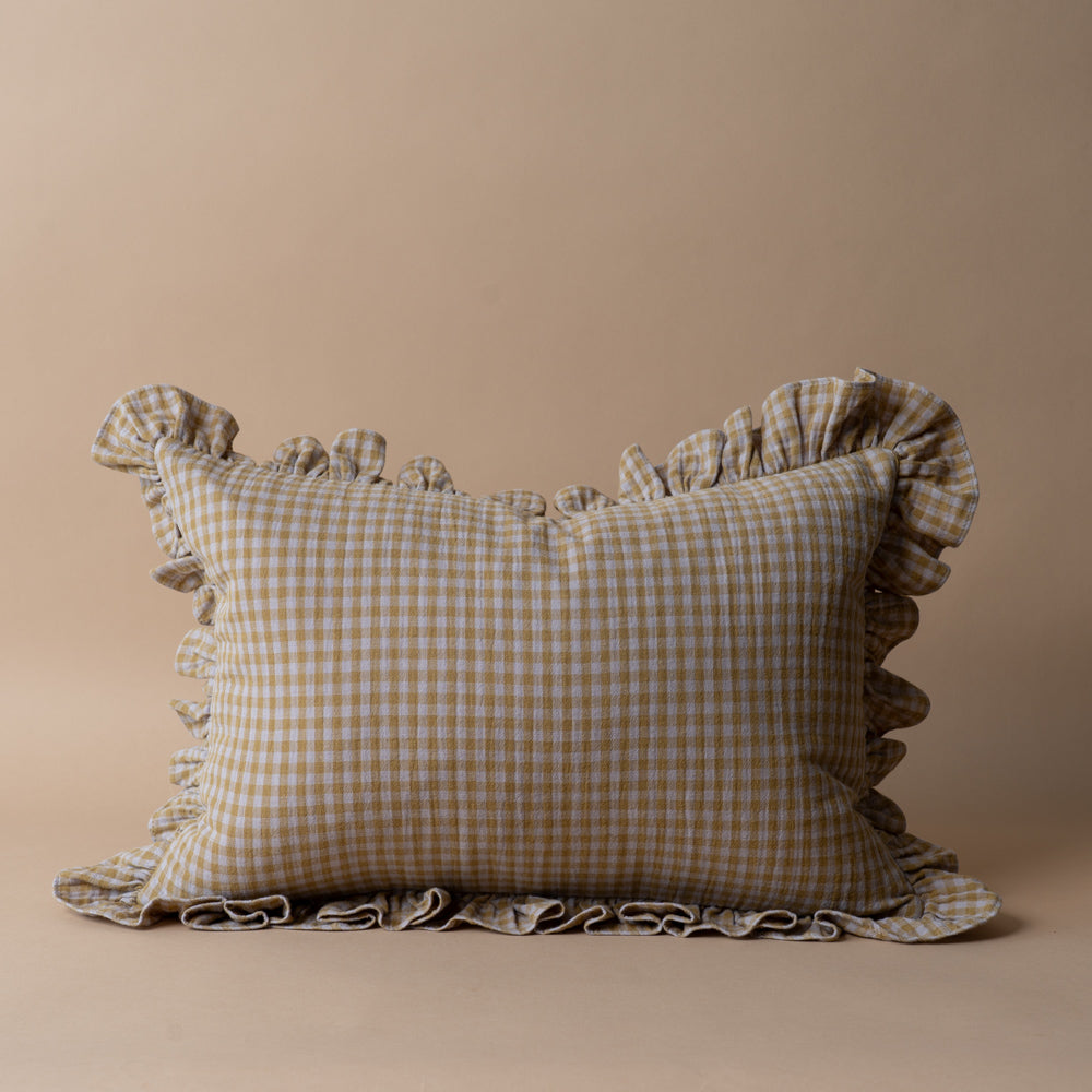 Merrill Ruffle Pillow Cover 2 - PILLOWS - linen - warm Rug & Weave Pillows