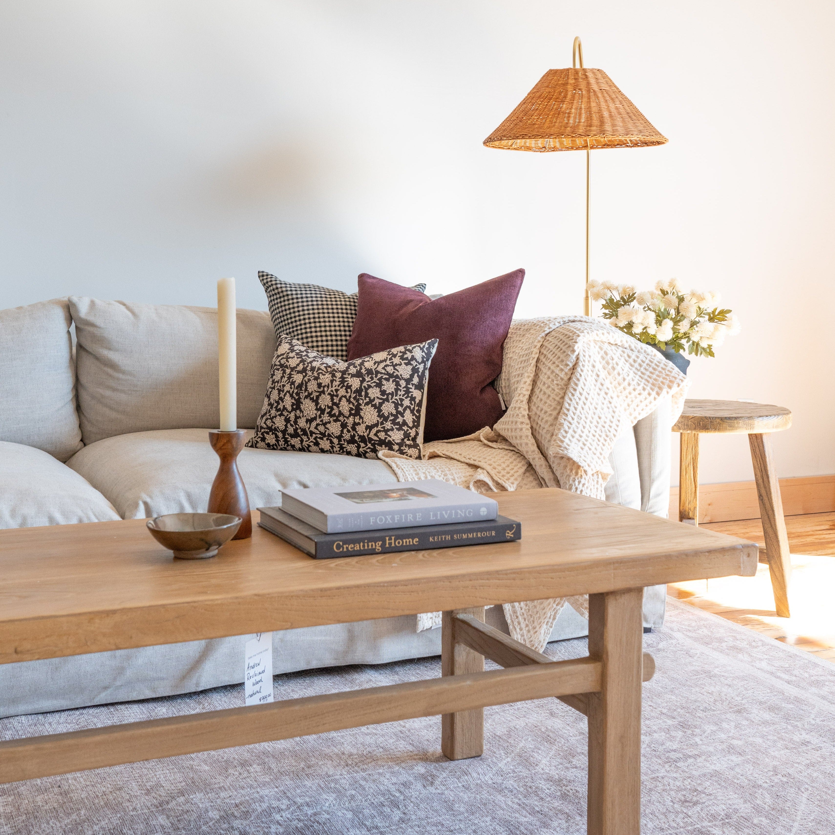 Aspen Gingham Pillow Cover 1 - PILLOWS - linen - neutral Rug & Weave Pillows