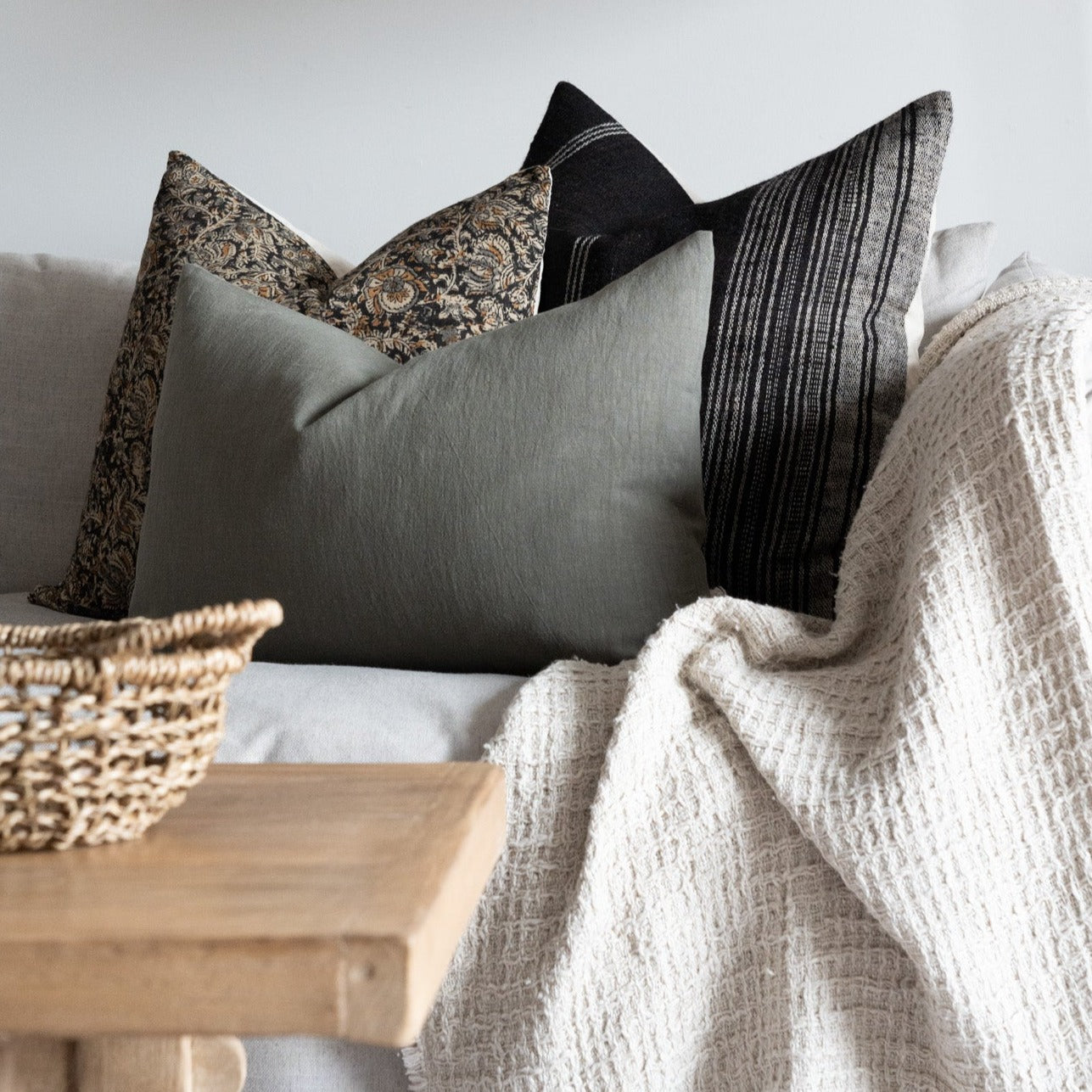 PRE-ORDER: Sage Linen Pillow Cover 3 - PILLOWS - linen - cool Rug & Weave Pillows