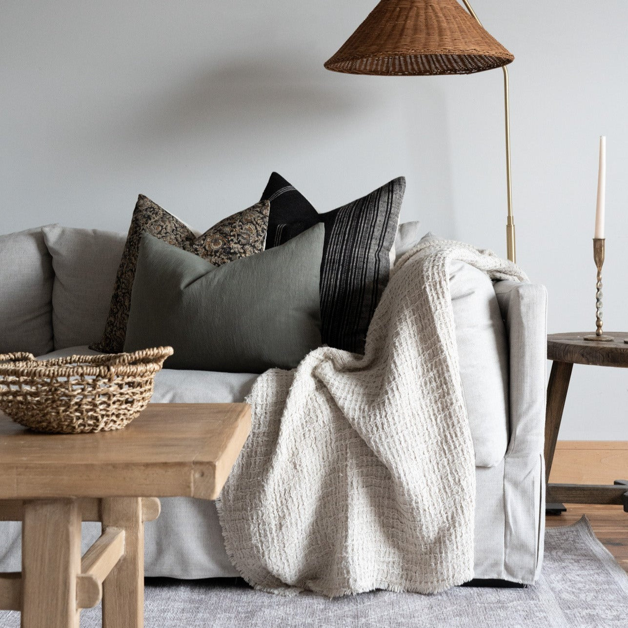 PRE-ORDER: Sage Linen Pillow Cover 3 - PILLOWS - linen - cool Rug & Weave Pillows