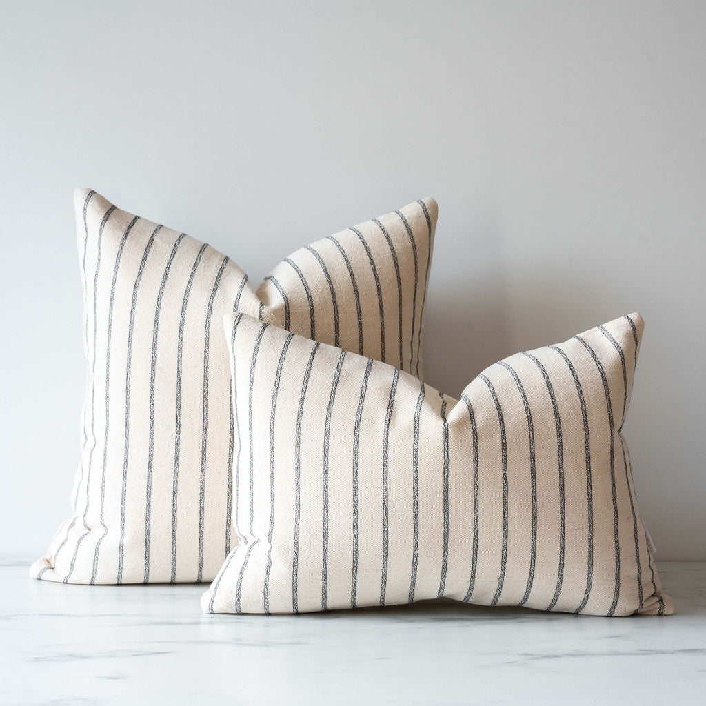 Double Sided Thai Simple Stripes Pillow Cover 1 - PILLOWS - Thai - neutral Rug & Weave Pillows