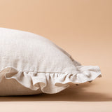 Oatmeal Ruffle Pillow Cover