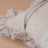 Oatmeal Ruffle Pillow Cover