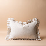 Oatmeal Ruffle Pillow Cover