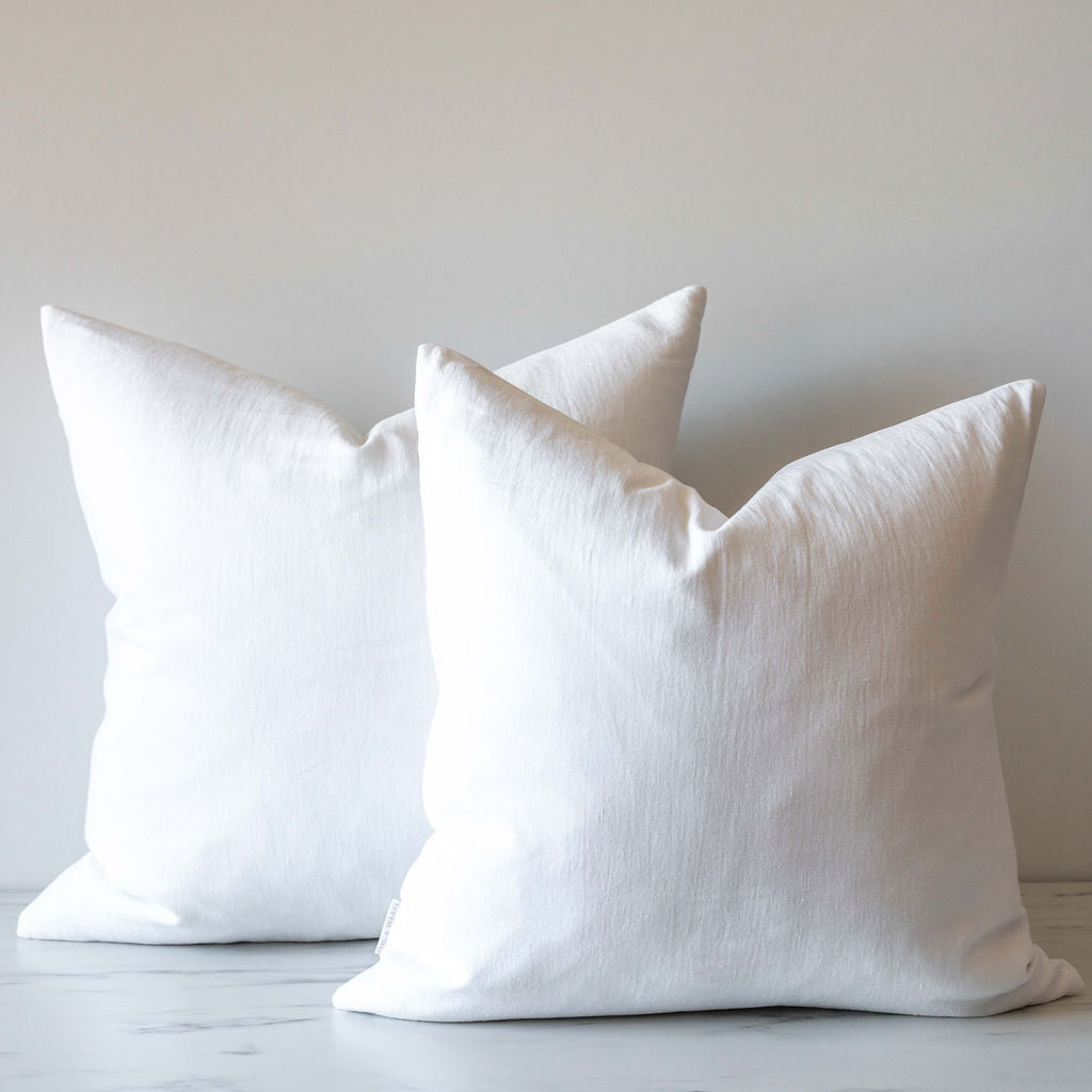 White Linen Pillow Cover 1 - PILLOWS - linen - neutral Rug & Weave Pillows