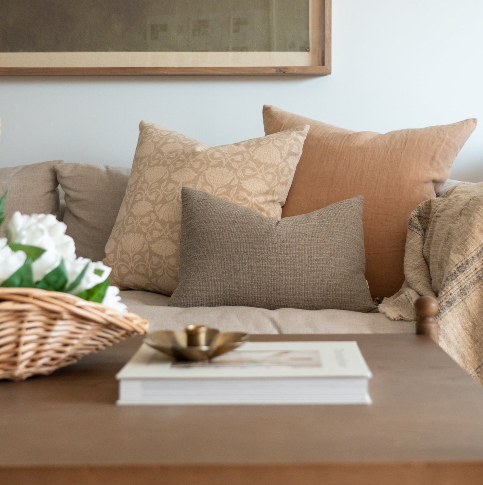 Lotus Pillow Cover 1 - PILLOWS - Thai - neutral Rug & Weave Pillows