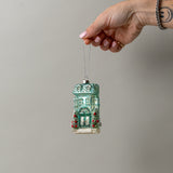 Blue Holiday House Ornament