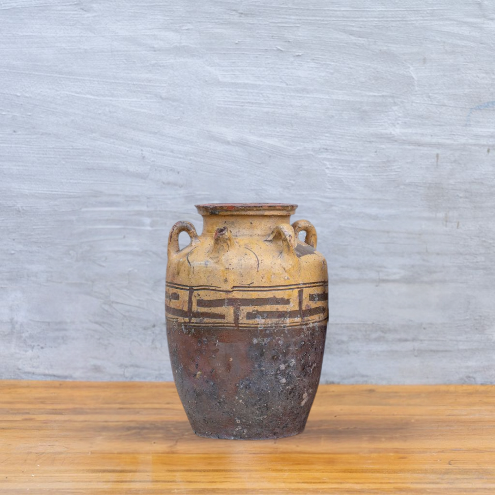Vintage Jar with Handles 0-a-VINTAGE-pot Blue Ocean Traders 6.5" Wide