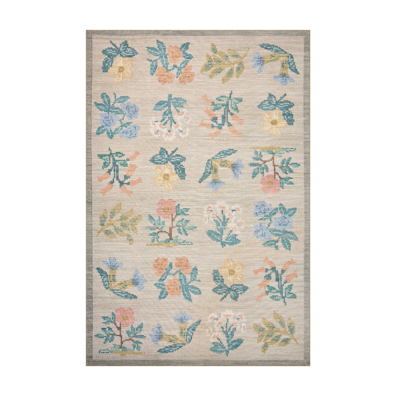 Rifle Paper Co. x Loloi Rosa Hawthorne Cream Rug 0-RUGS-patterned Loloi