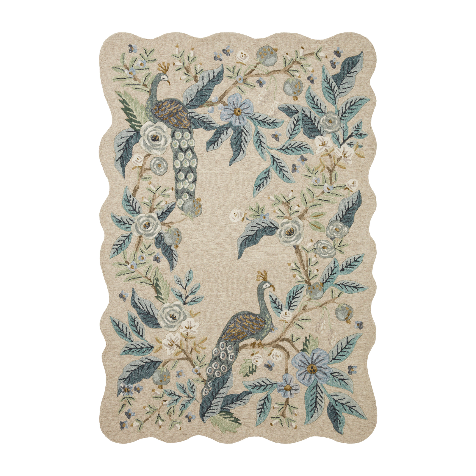 Rifle Paper Co. x Loloi Silhouette Blue Rug 0-RUGS - wool Loloi