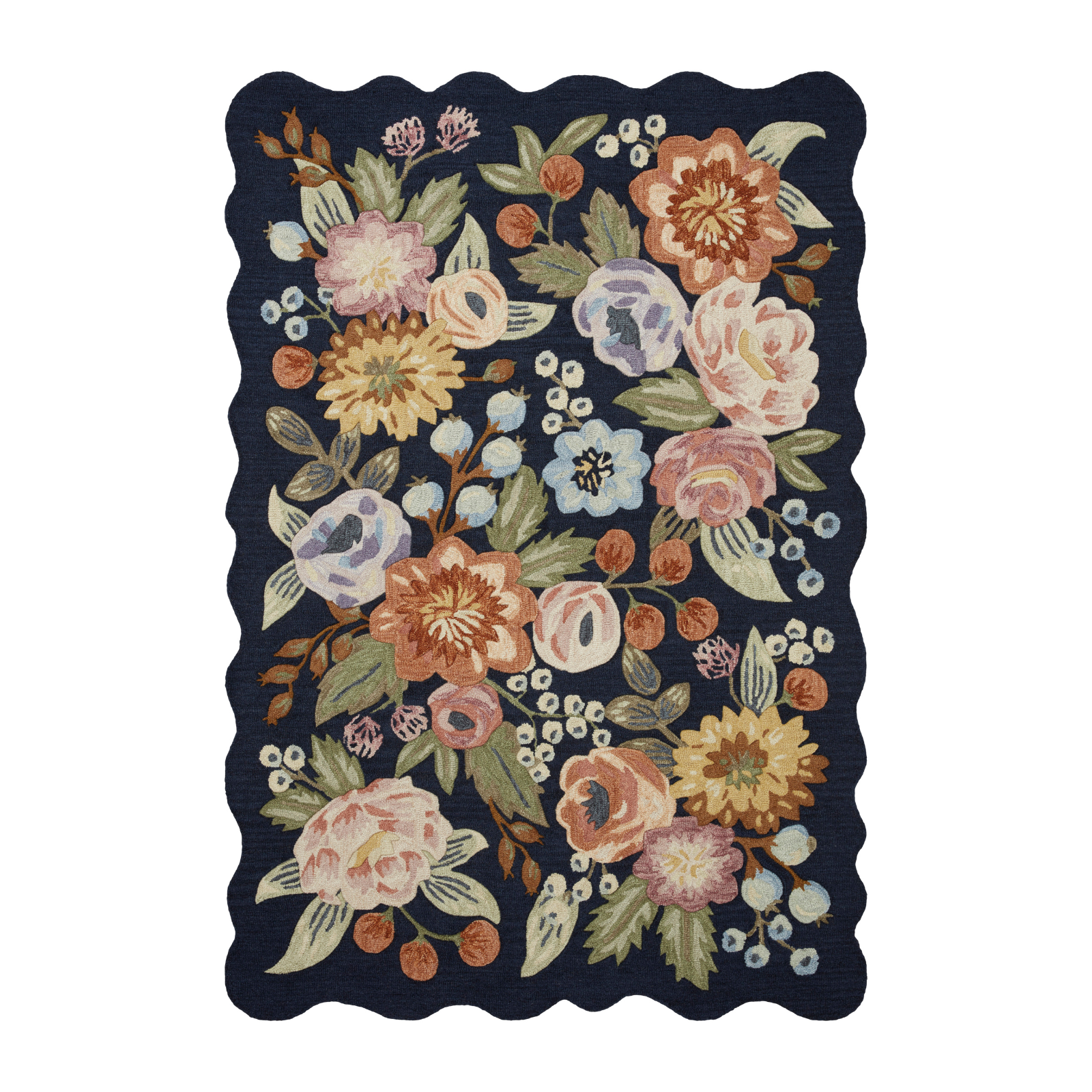Rifle Paper Co. x Loloi Silhouette Navy Rug 0-RUGS - wool Loloi
