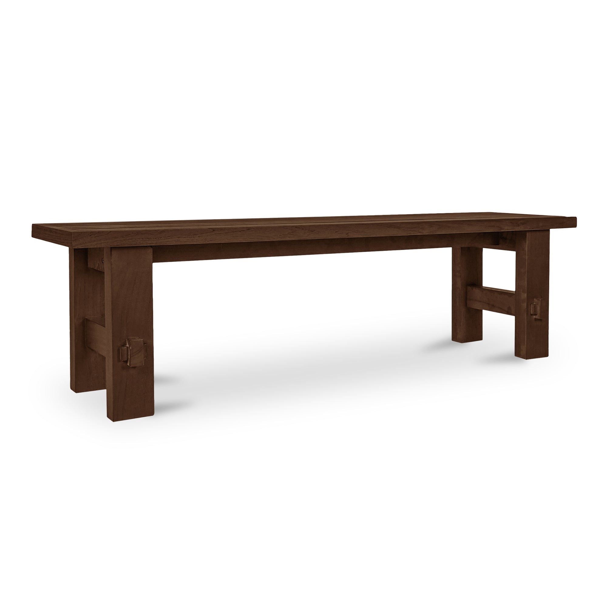 Emilea Outdoor Dining Bench Brown FURNITURE - dining tables Moe's Furniture