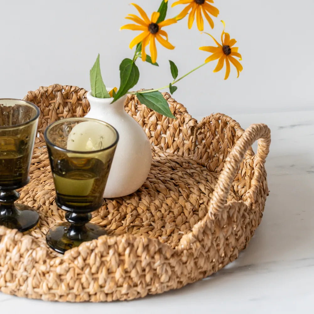 Round Scalloped Bankuan Trays tray Creative Co-op (DYA)