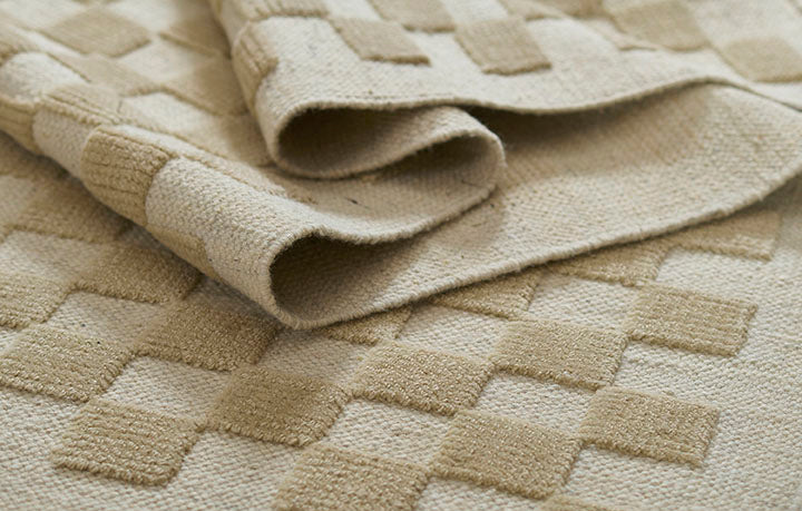 Willa Beige Checkerboard Rug 0-rugs-wool Momeni