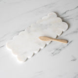 Marble Cheese Board with Scalloped Edge cheese board Mud Pie (Design Home)