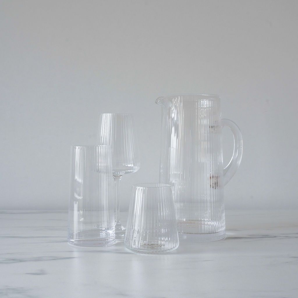 Ribbed Highball Glass glass tumbler Abbott Collection