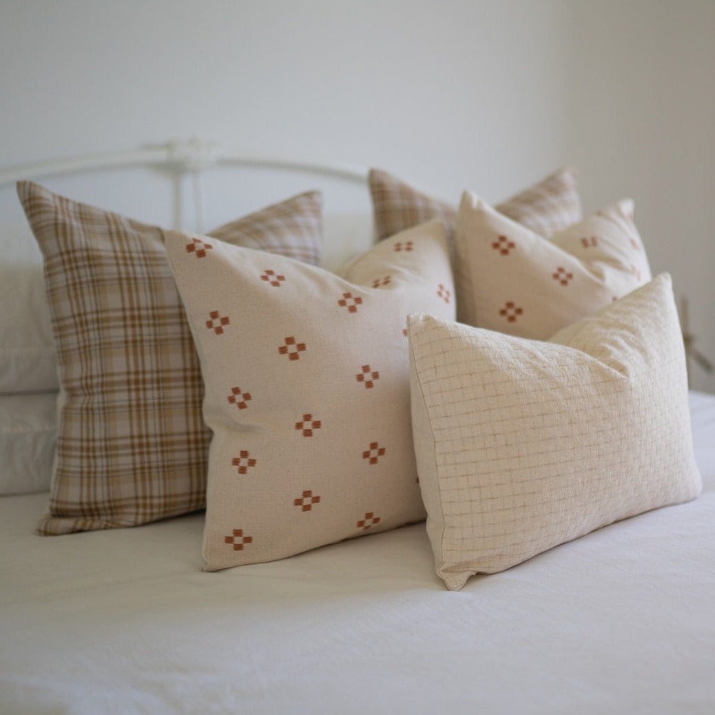 Double Sided Terracotta Dots Pillow Cover 1 - PILLOWS - Thai - neutral Rug & Weave Pillows