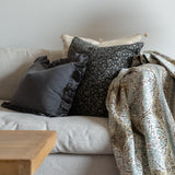 Charcoal Ruffle Pillow Cover 3 - PILLOWS - linen - cool Rug & Weave Pillows
