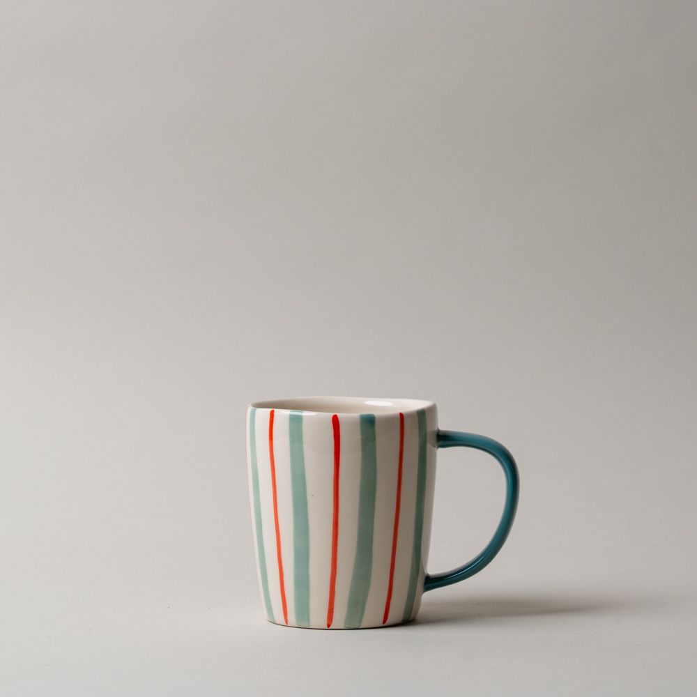 Stripe Stoneware Mug CHRISTMAS 2025 Creative Co-op (DYA) Red & Blue Stripe
