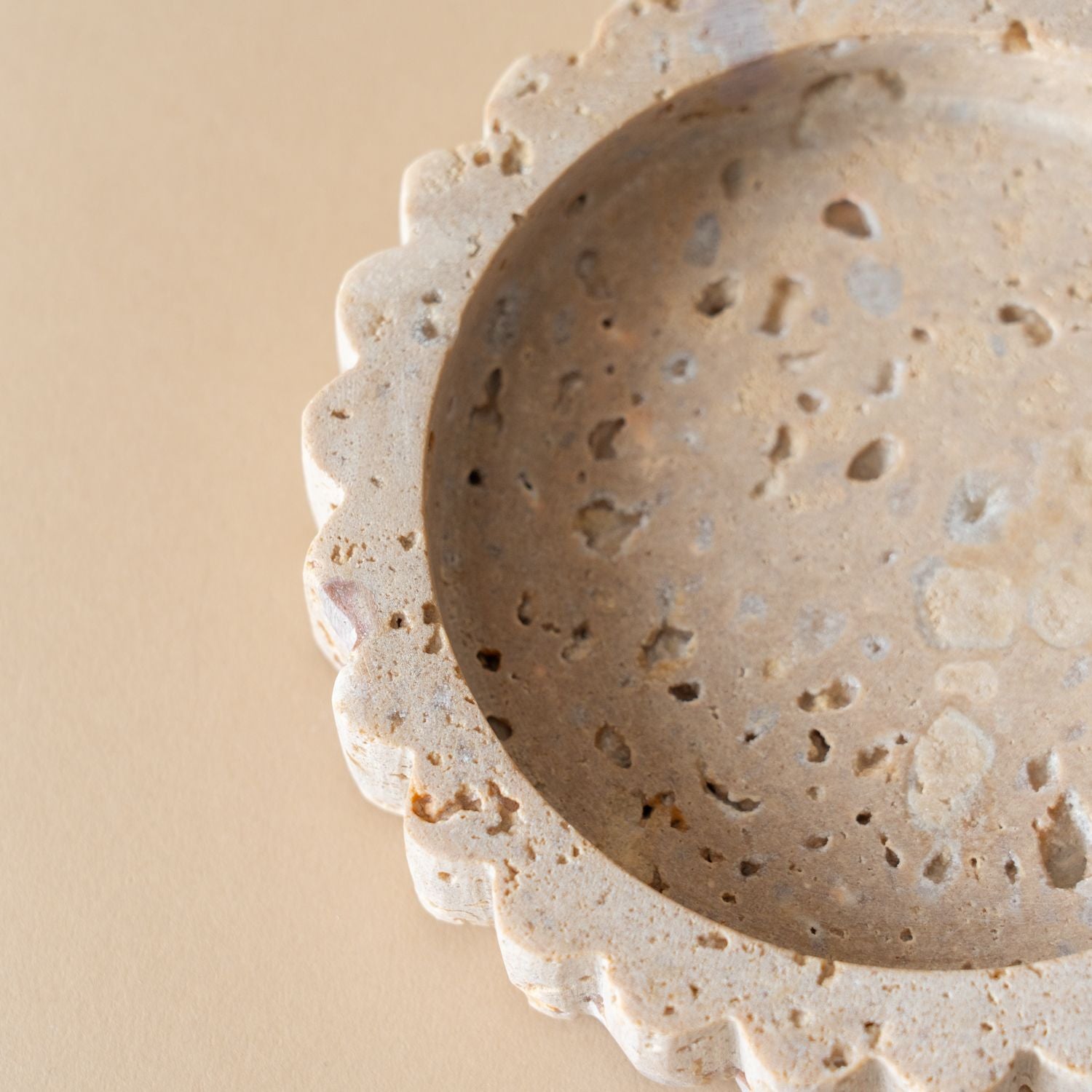 Travertine Scallop Dish tray Indaba