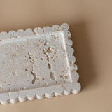 Travertine Scallop Rectangular Tray tray Indaba