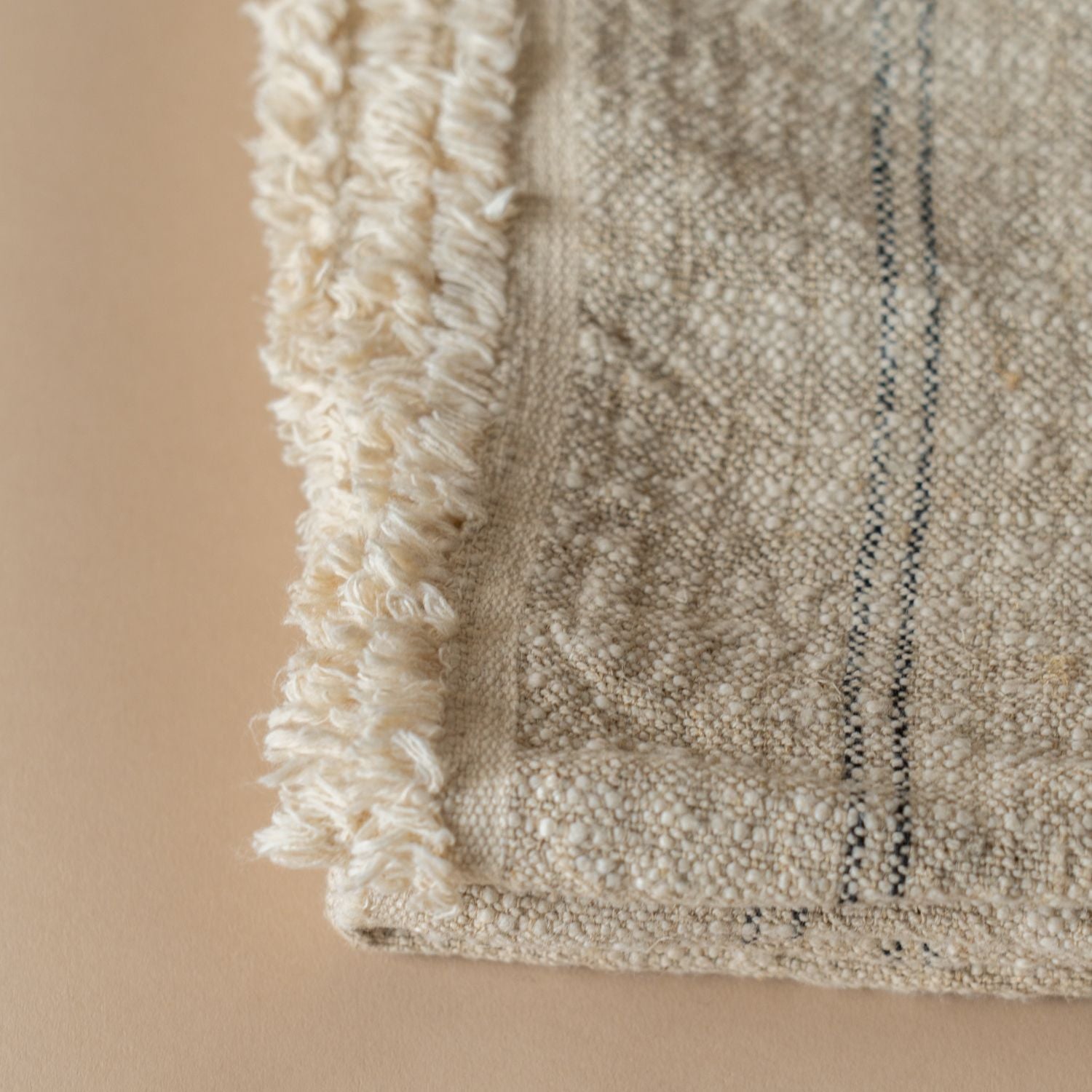 Linen Stripe Slub Throw Blanket blanket Indaba
