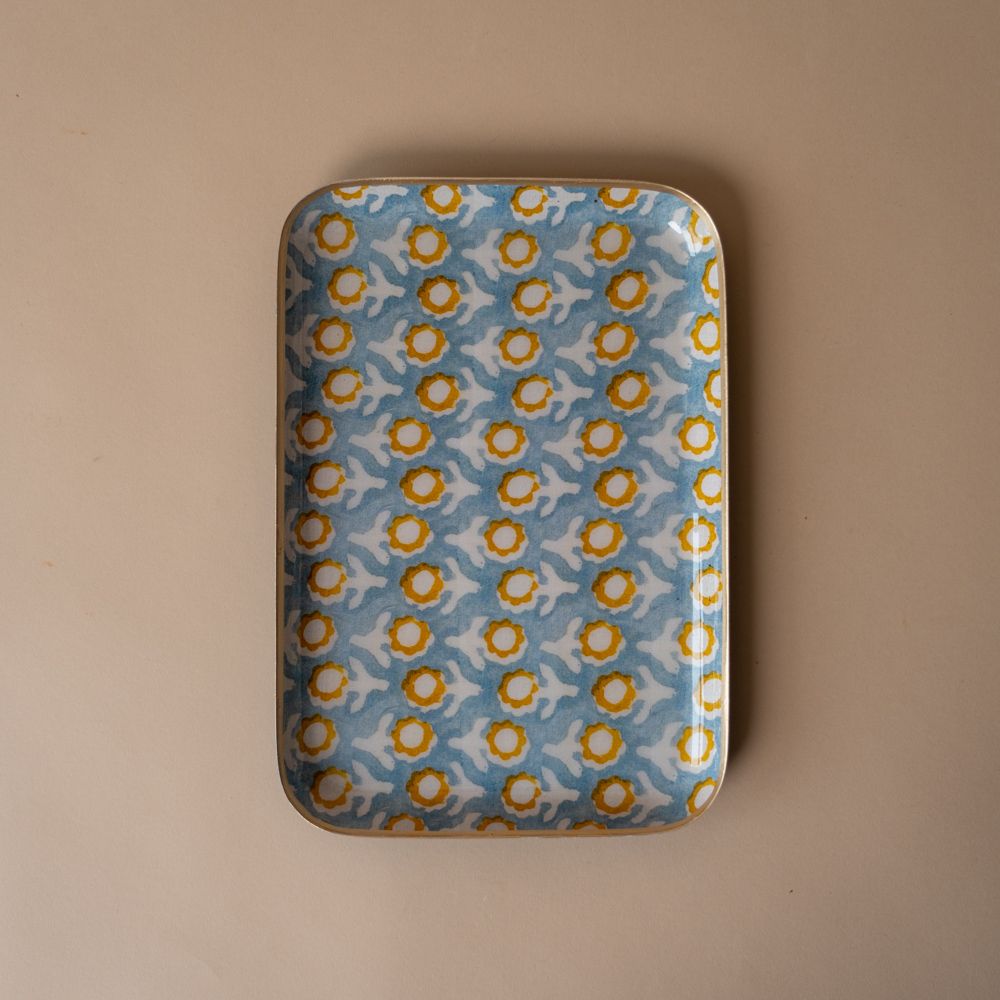 Sunflowers Enamelled Tray tray Bonheur du Jour (Faire) Large