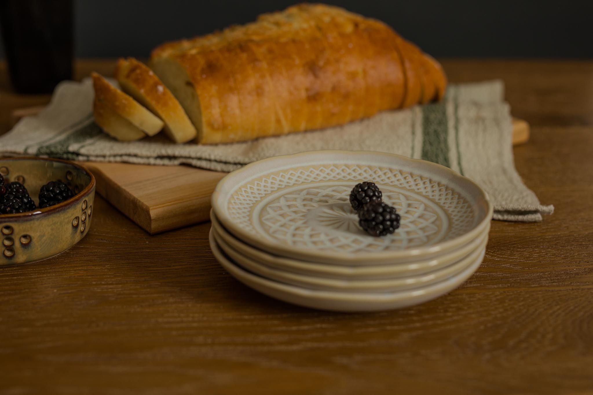 Hand Finished Stoneware Bread Plate plate David Shaw