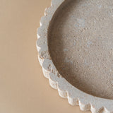 Travertine Scallop Dish tray Indaba