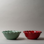 Green Stoneware Scallop Edge Bowl CHRISTMAS 2025 Creative Co-op (DYA)
