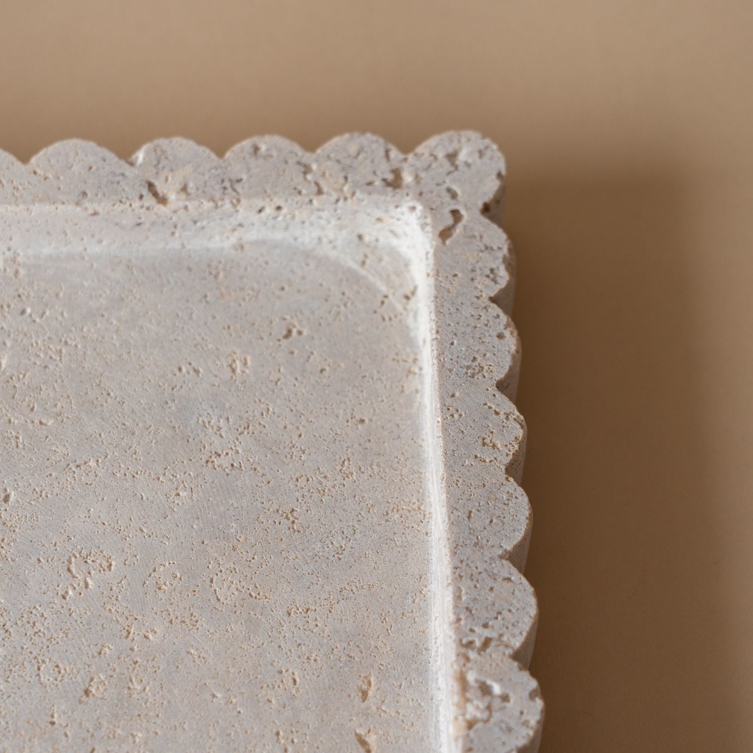 Travertine Scallop Square Tray tray Indaba
