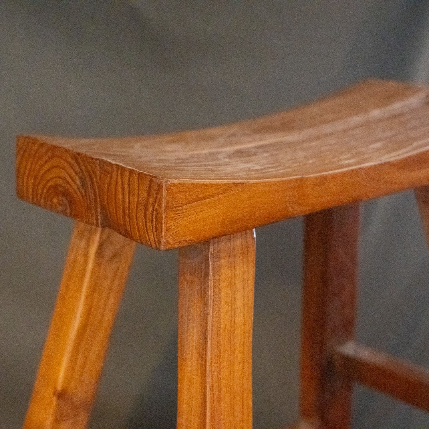 Vintage Curved Wood Stool 0-VINTAGE - stool Blue Ocean Traders