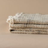 Linen Stripe Slub Throw Blanket blanket Indaba