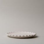 Stoneware Scallop Edge Plate CHRISTMAS 2025 Creative Co-op (DYA) White