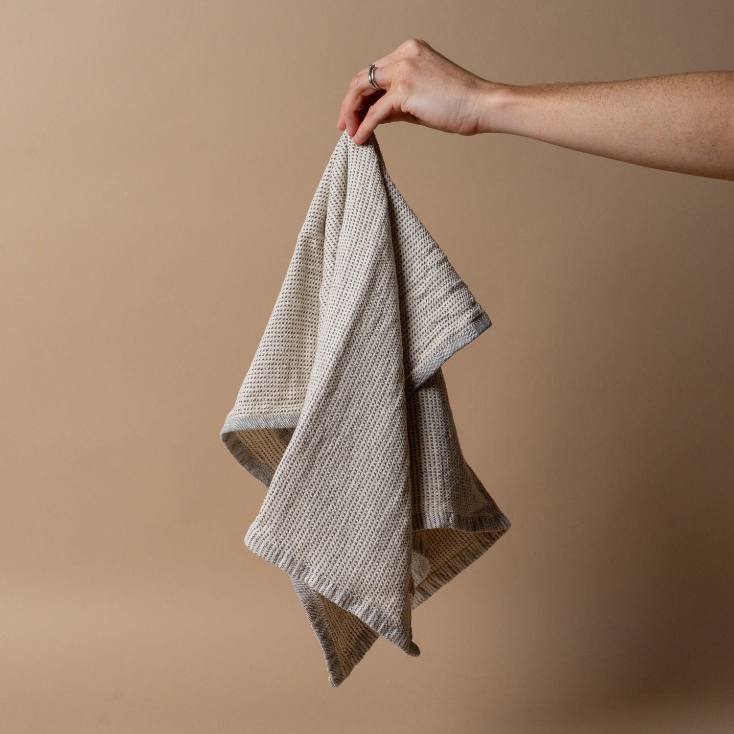 Woven Cotton Hand Towel - Charcoal & Stone hand towel DANICA (Faire) Stone