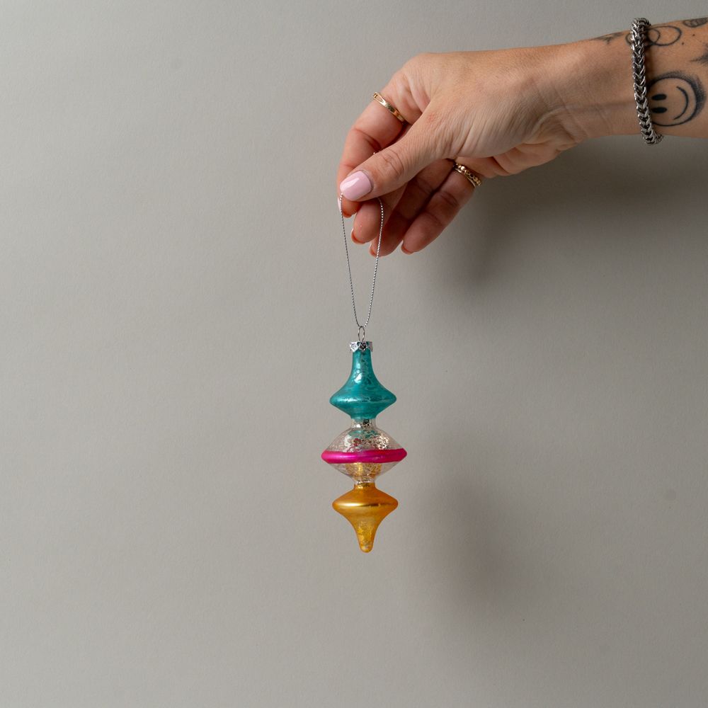 Jewel Toned Glass Finial Ornament CHRISTMAS 2025 Creative Co-op (DYA) No. 1